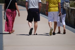 Couples walk in Adelaide